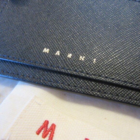 MARNI Zipped Coin & Card Case in Black Saffiano Leather MSRP $395 - Picture 7 of 9